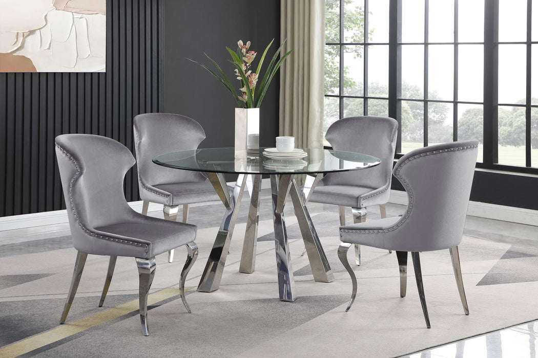 Cheyanne Upholstered Dining Side Chair Grey (Set of 2)