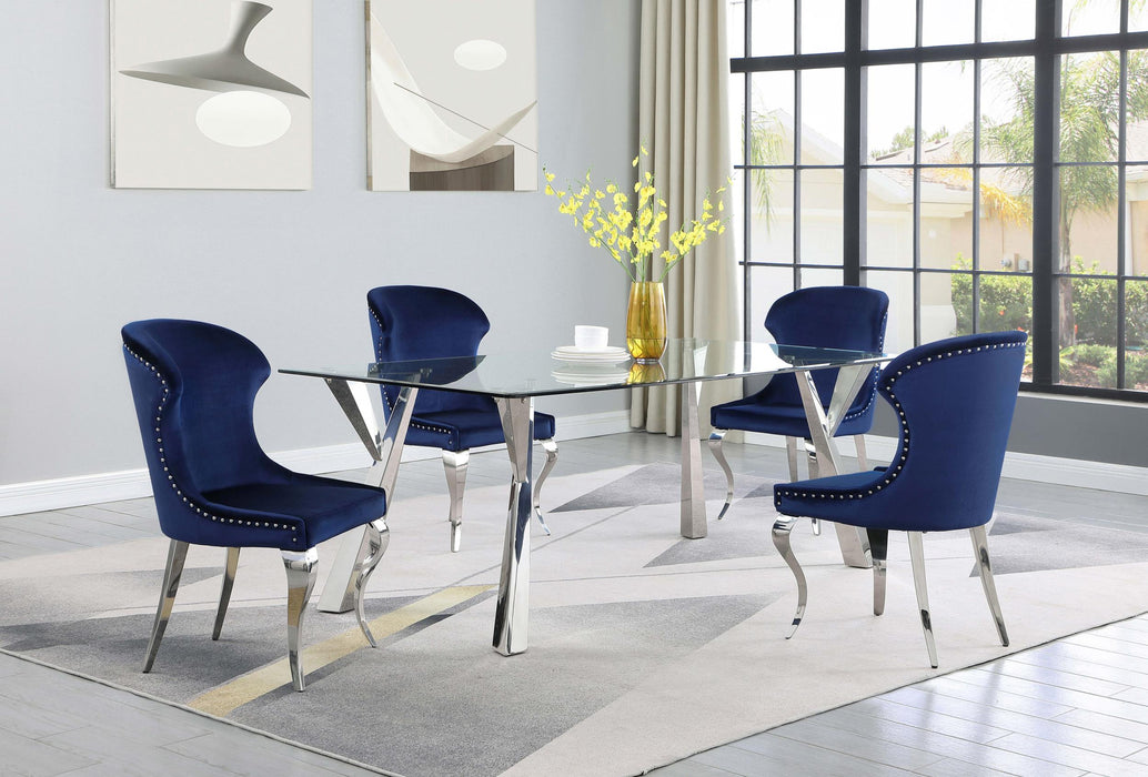 Cheyanne Upholstered Dining Side Chair Ink Blue (Set of 2)