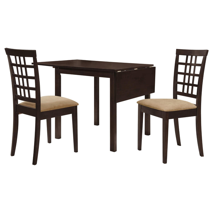 Kelso 3-piece Drop Leaf Dining Table Set Cappuccino and Tan