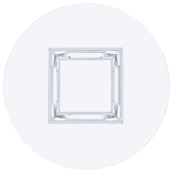 Starlight Round 54-inch Glass Top Metal Dining Table Chrome