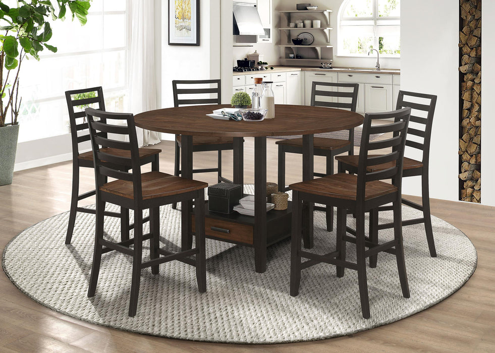Sanford 60-inch Extension Leaf Counter Dining Table Espresso
