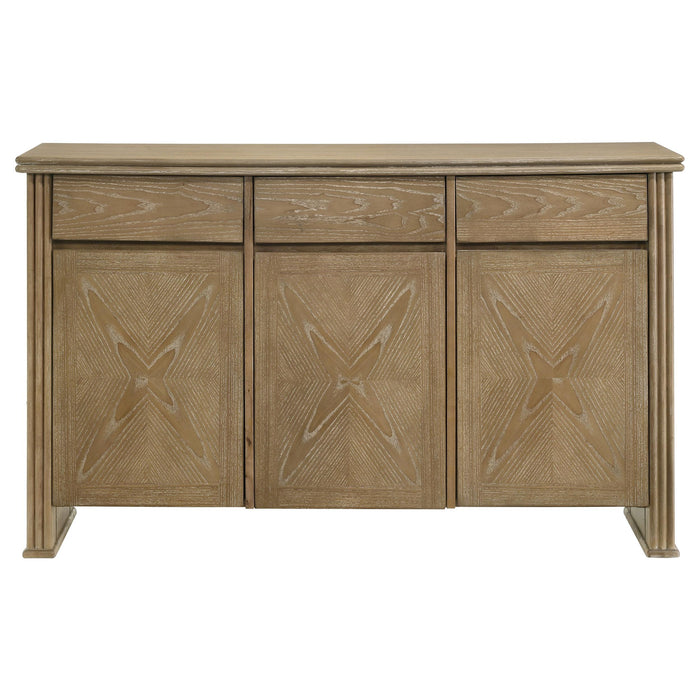 Adina 3-door 59-inch Sideboard Server Distressed Light Brown