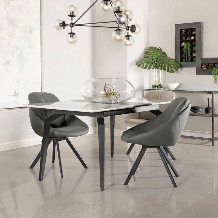 Mina Rectangular 65-inch Extension Dining Table Grey Ceramic