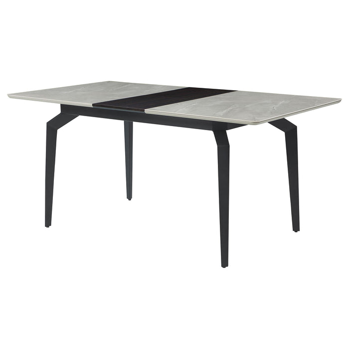 Mina Rectangular 65-inch Extension Dining Table Grey Ceramic