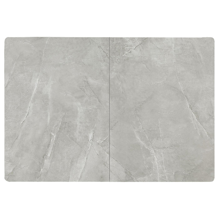 Mina Rectangular 65-inch Extension Dining Table Grey Ceramic