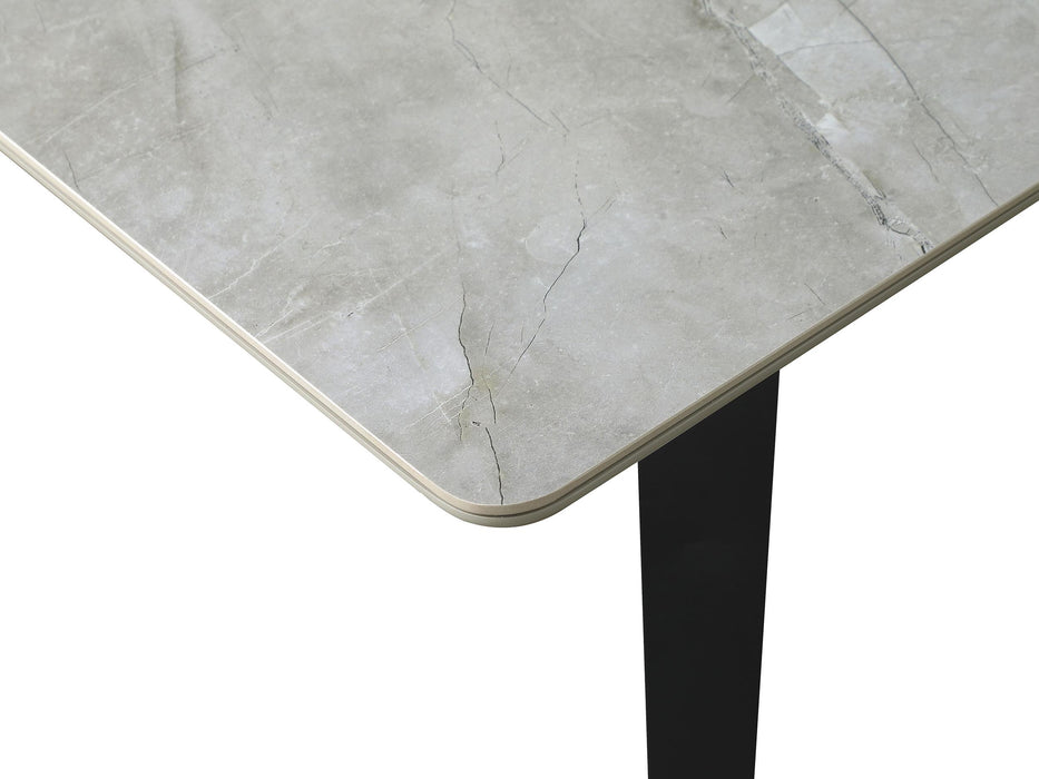 Mina Rectangular 65-inch Extension Dining Table Grey Ceramic