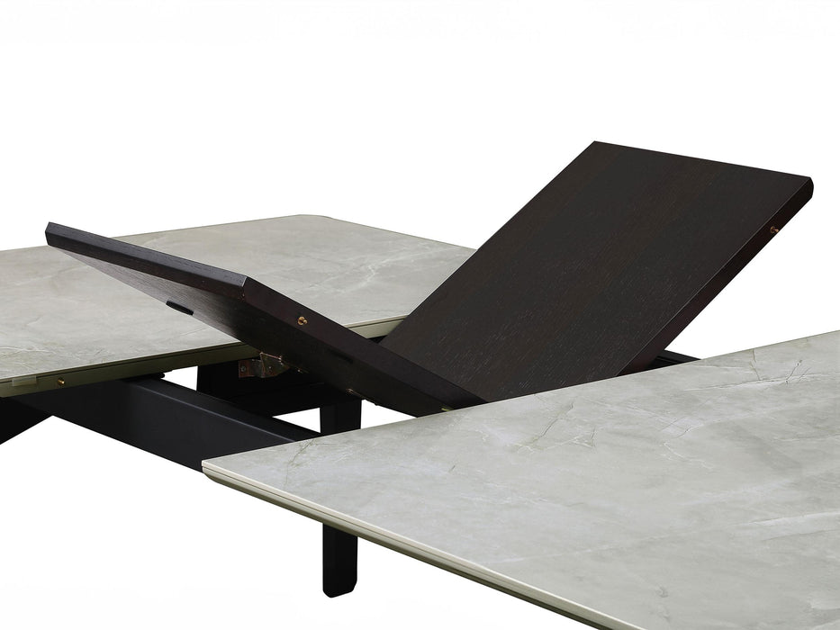 Mina Rectangular 65-inch Extension Dining Table Grey Ceramic