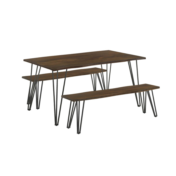 Topeka 3-piece Rectangular Dining Table Set Mango Cocoa