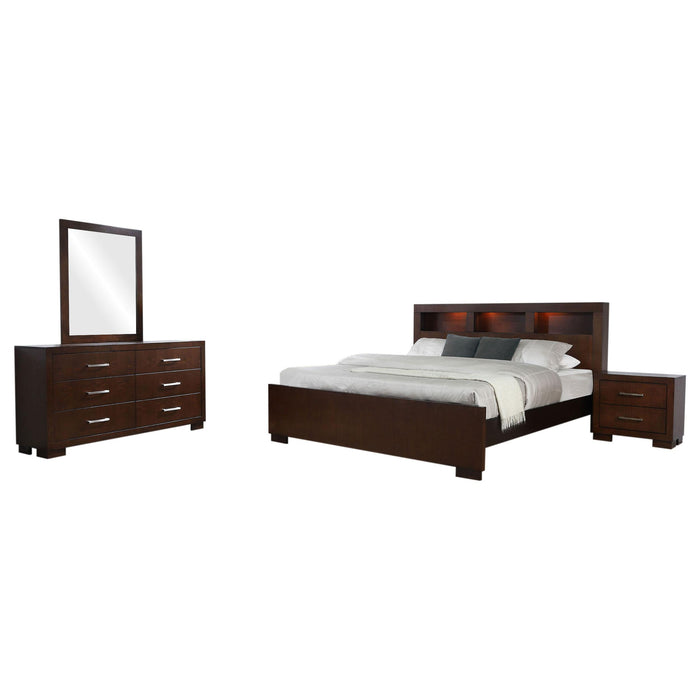 Jessica 4-piece Eastern King Bedroom Set Cappuccino