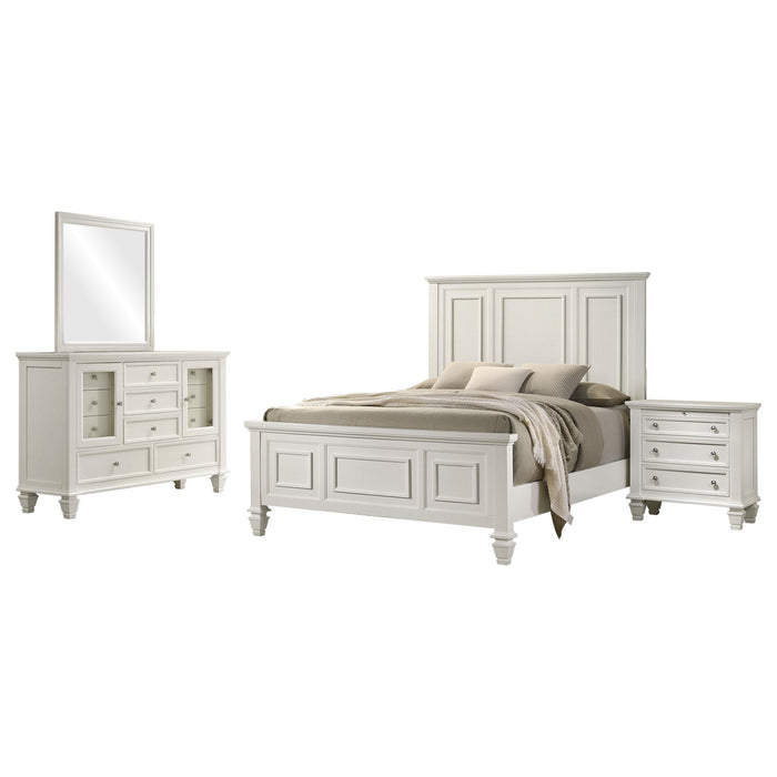 Sandy Beach 4-piece Queen Bedroom Set Cream White