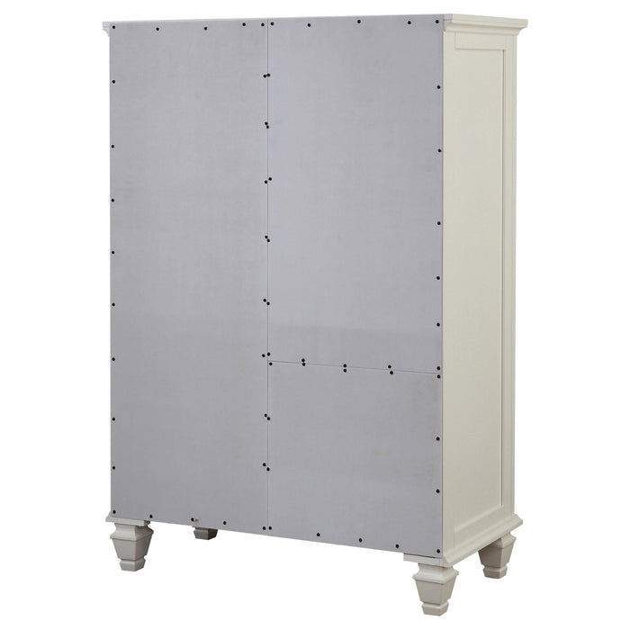 Sandy Beach 8-drawer Door Chest Cream White