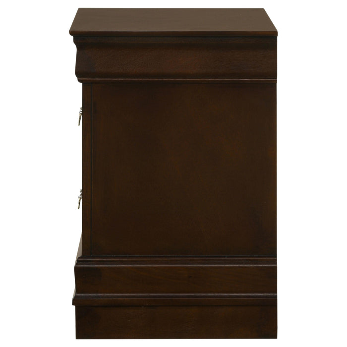 Louis Philippe 2-drawer Nightstand Cappuccino
