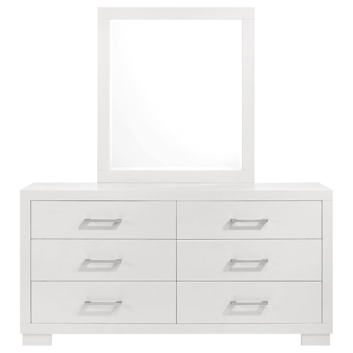 Jessica 6-drawer Dresser with Mirror Cream White