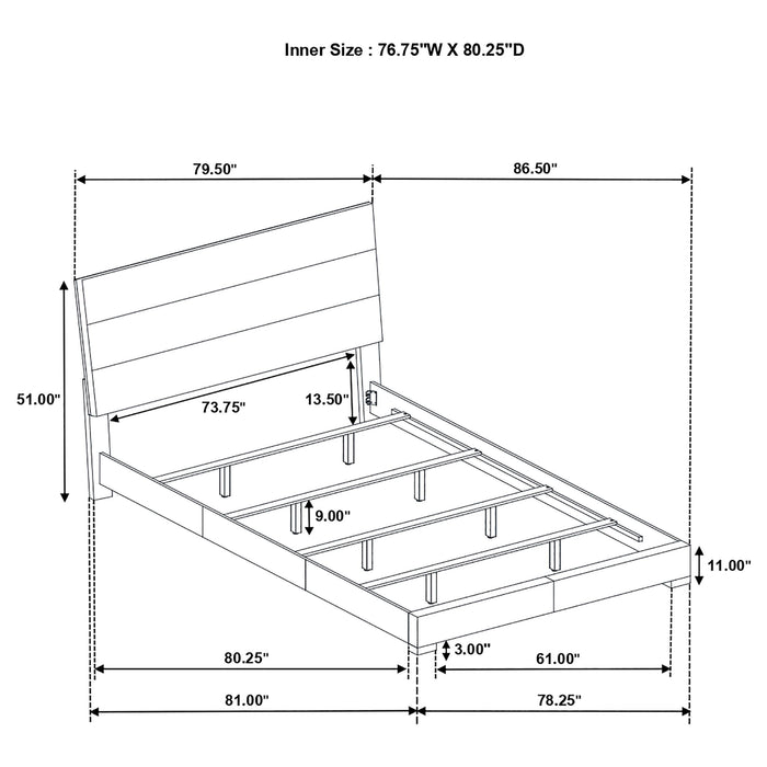 Felicity 4-piece Eastern King Bedroom Set White High Gloss