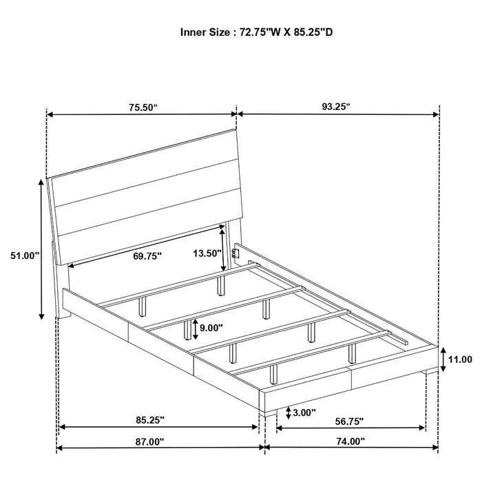Felicity 4-piece California King Bedroom Set White Gloss