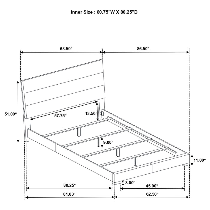 Felicity 4-piece Queen Bedroom Set White High Gloss