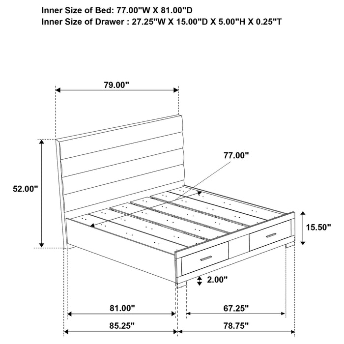 Felicity 4-piece Eastern King Platform Bedroom Set White
