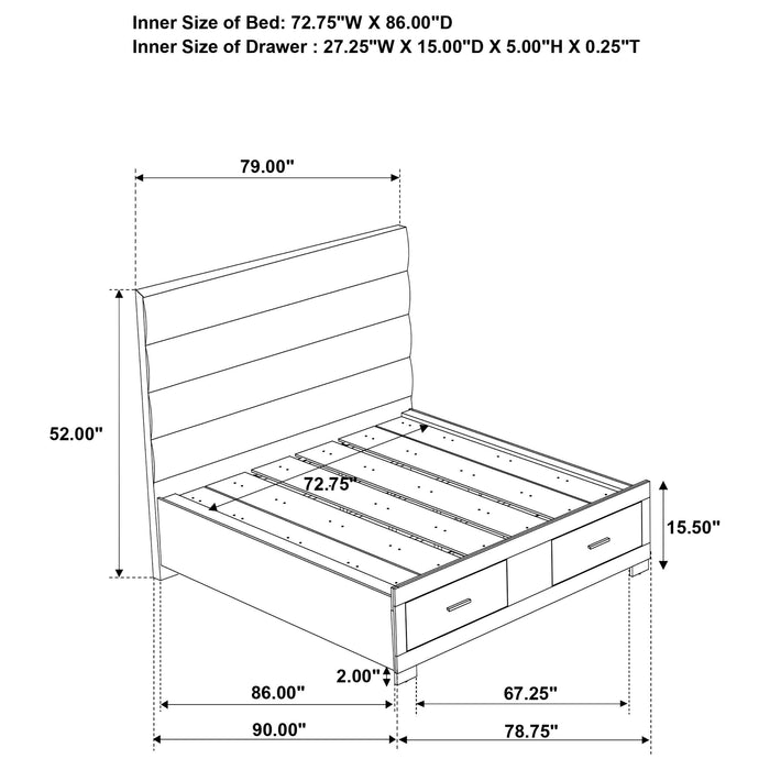 Felicity California King Storage Bed White High Gloss