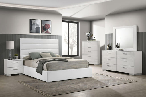 Felicity 5-piece Eastern King Bedroom Set White High Gloss