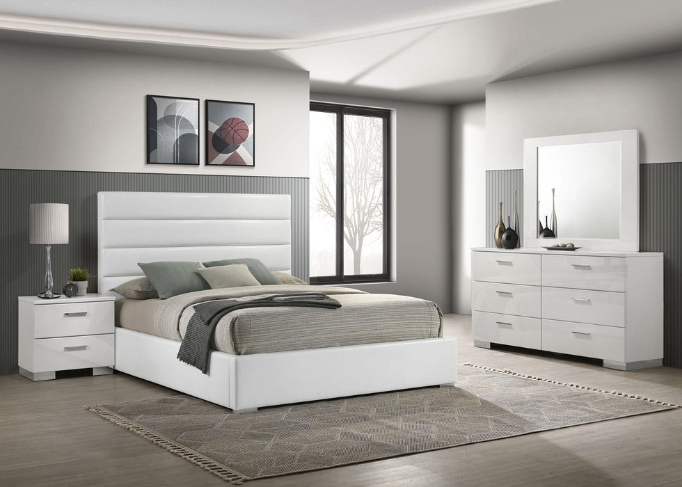 Felicity 4-piece Queen Bedroom Set White High Gloss