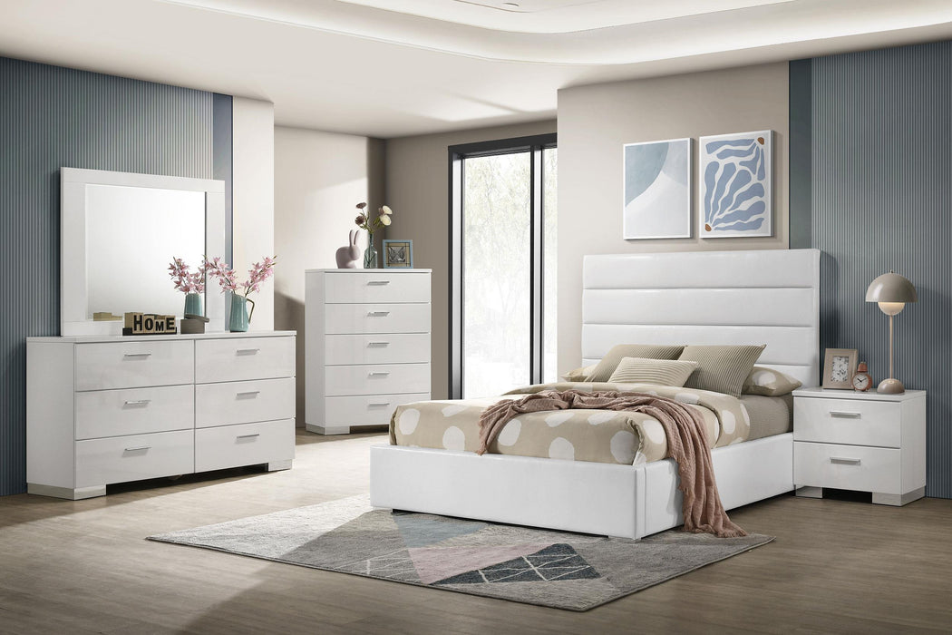 Felicity 5-piece Twin Bedroom Set White High Gloss