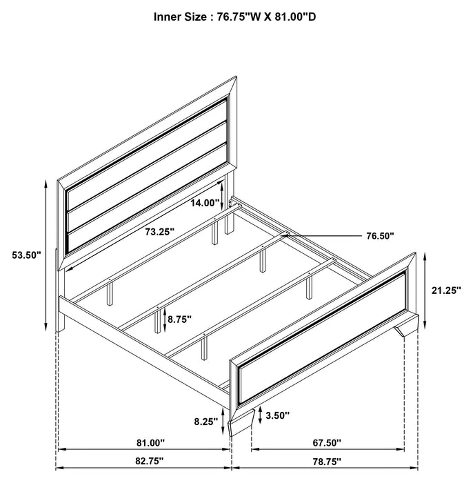 Kauffman Wood Eastern King Panel Bed Washed Taupe
