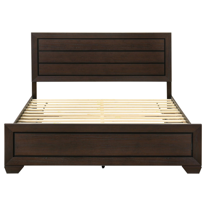 Kauffman Wood Eastern King Storage Panel Bed Dark Cocoa