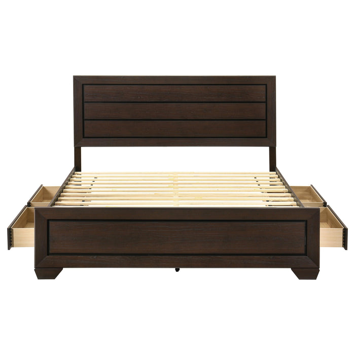 Kauffman Wood Eastern King Storage Panel Bed Dark Cocoa
