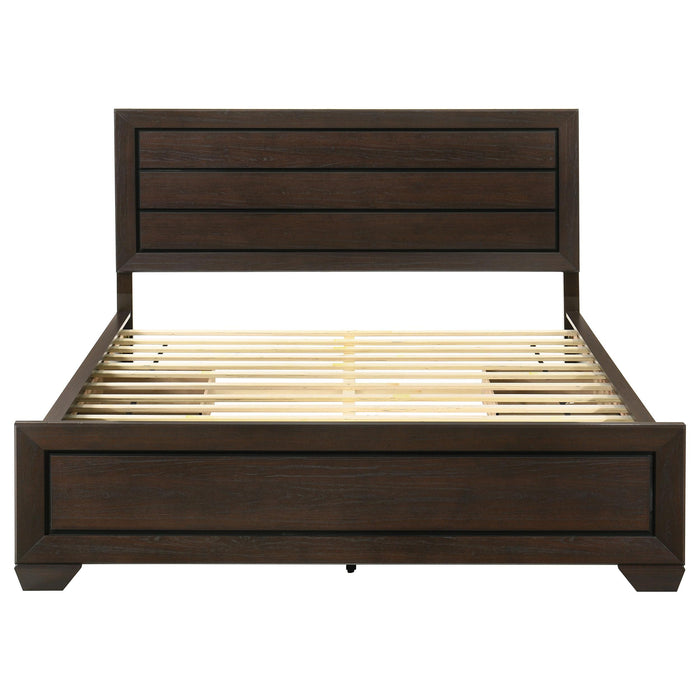 Kauffman Wood California King Storage Panel Bed Dark Cocoa