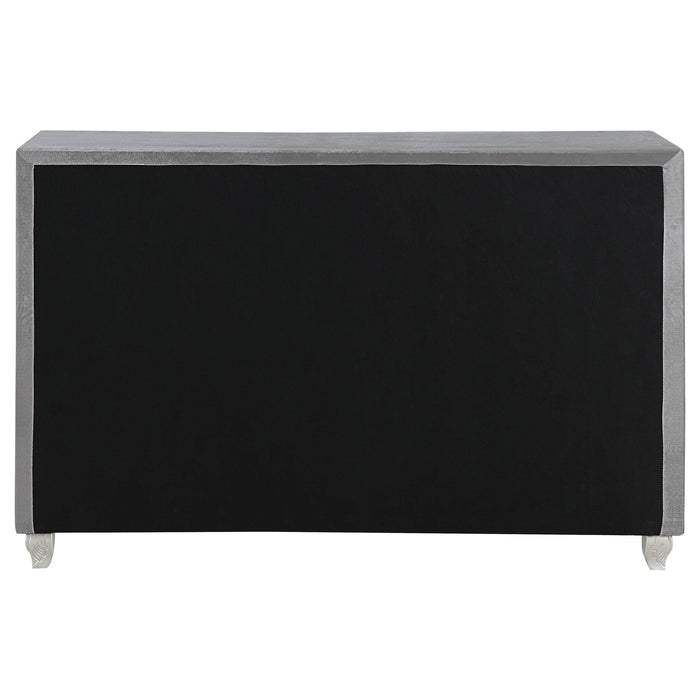 Deanna 7-drawer Upholstered Dresser Grey
