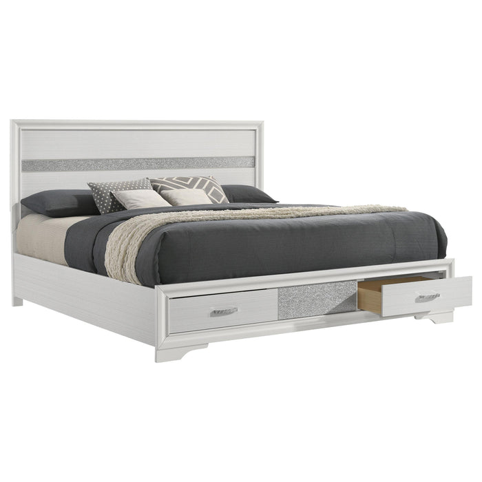 Miranda 51-inch Wood Eastern King Storage Panel Bed White
