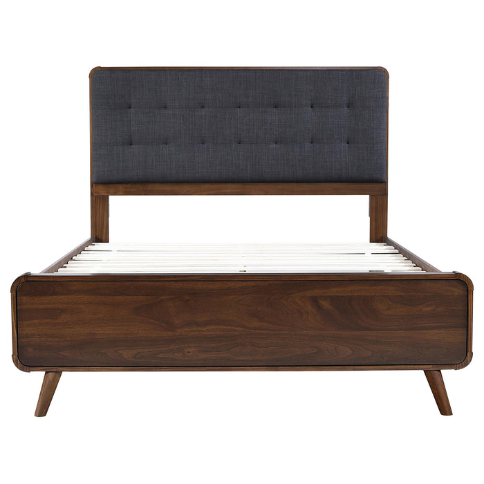 Robyn Wood Queen Platform Bed Dark Walnut