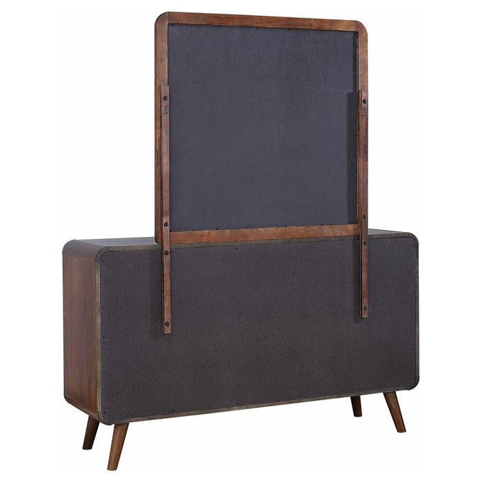 Robyn 6-drawer Dresser with Mirror Dark Walnut