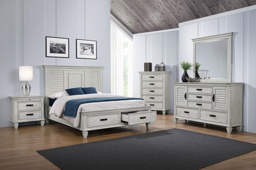 Franco 5-piece Queen Bedroom Set Distressed White