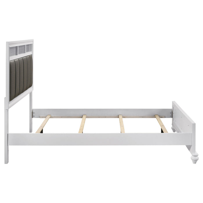 Barzini Wood Queen Panel Bed White