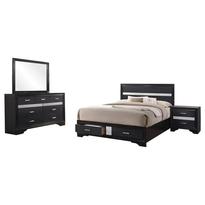 Miranda 4-piece Eastern King Bedroom Set Black
