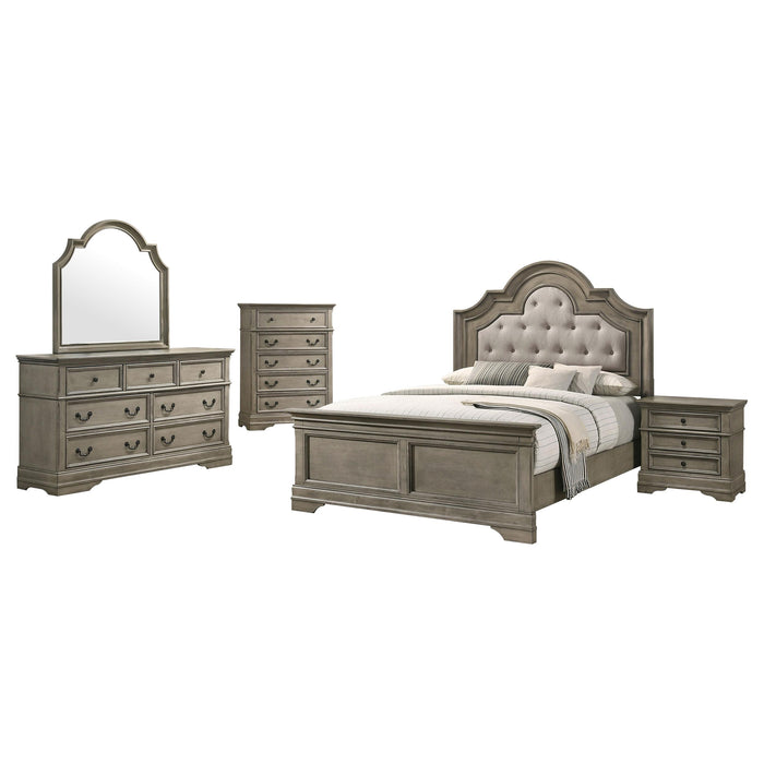 Manchester 5-piece Eastern King Bedroom Set Wheat Brown