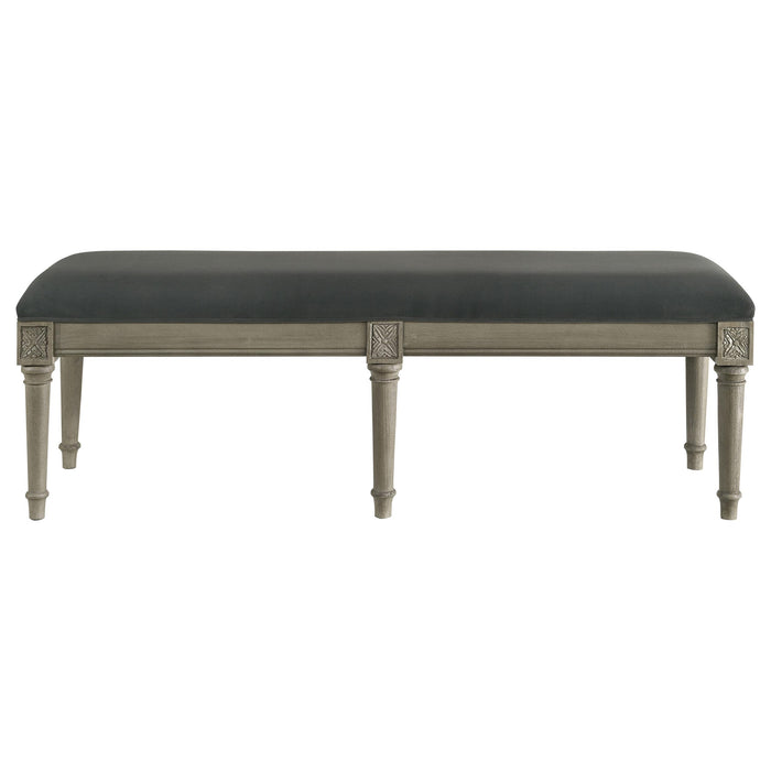 Alderwood Fabric Upholstered Bench French Grey