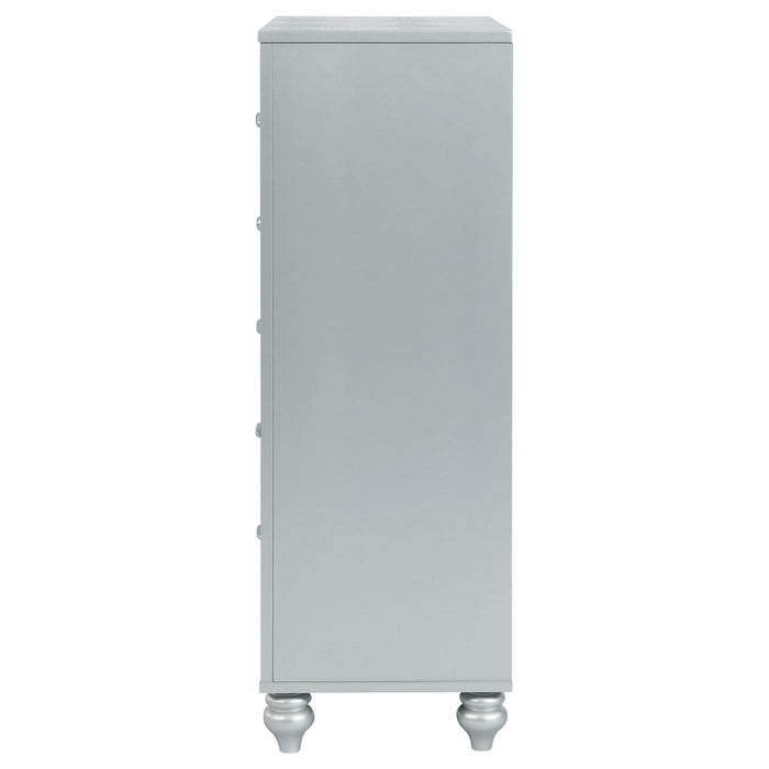 Gunnison 5-drawer Bedroom Chest Silver Metallic