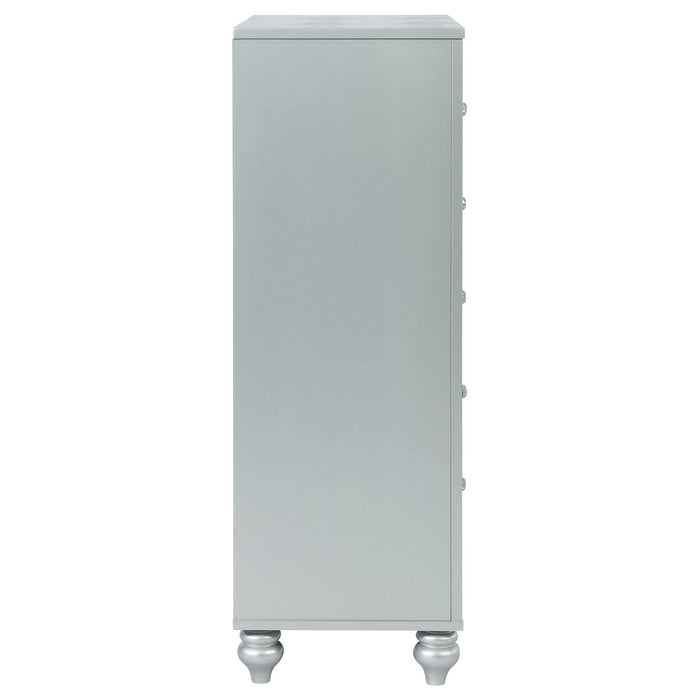 Gunnison 5-drawer Bedroom Chest Silver Metallic