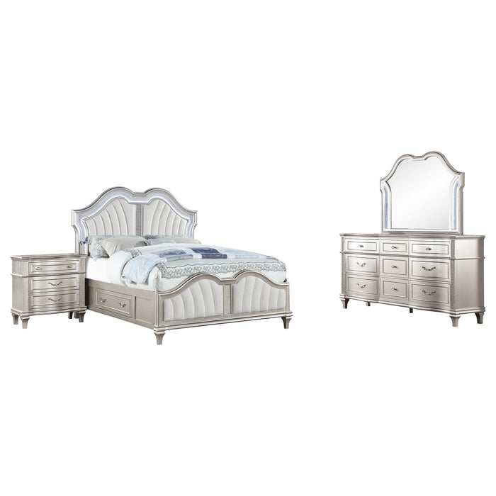 Evangeline 4-piece Queen Bedroom Set Silver Oak