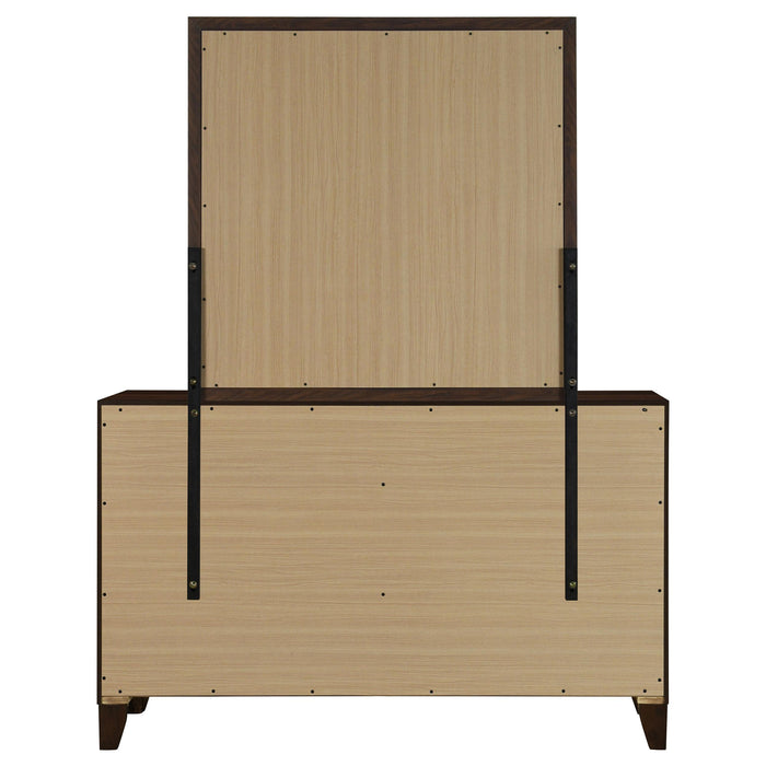 Welsley 6-drawer Dresser and Mirror Walnut