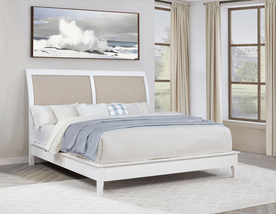 Bexhill 56-inch Upholstered Eastern King Panel Bed White