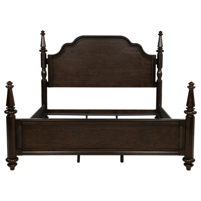 Andover 63-inch Four Poster Eastern King Bed Dark Oak