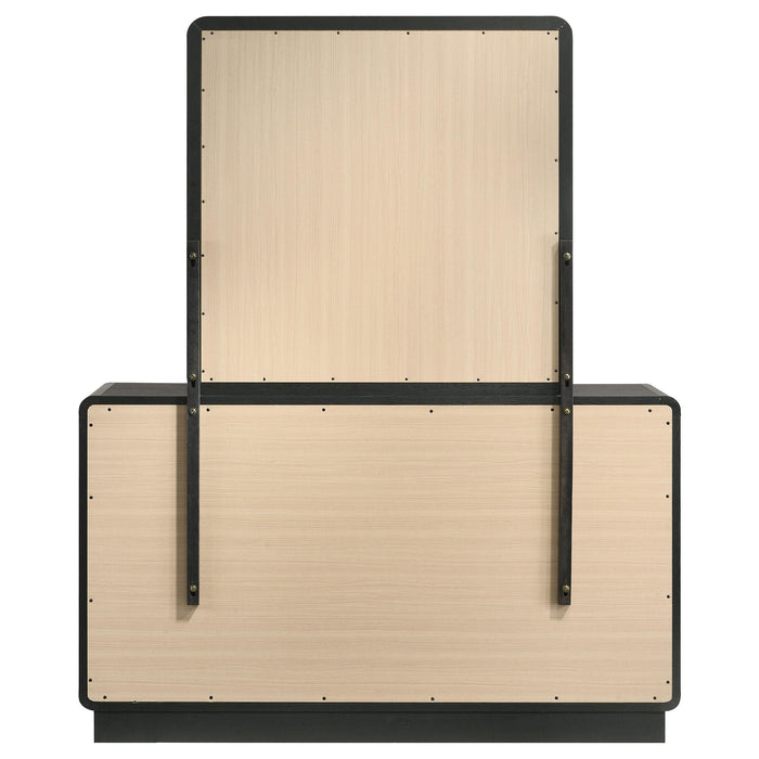 Cavelle 6-drawer Dresser and Mirror Black