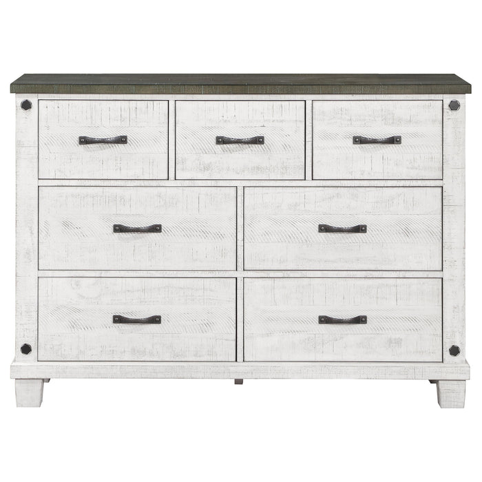 Lilith 7-drawer Dresser Distressed White