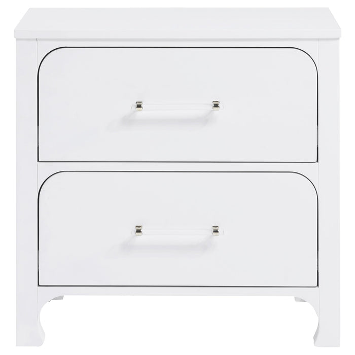 Anastasia 2-drawer Nightstand Pearl White