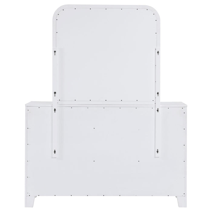 Anastasia 6-drawer Dresser with Mirror Pearl White