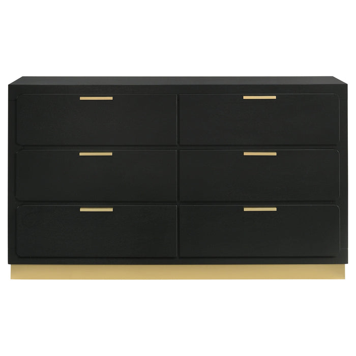 Caraway 6-drawer Dresser Black