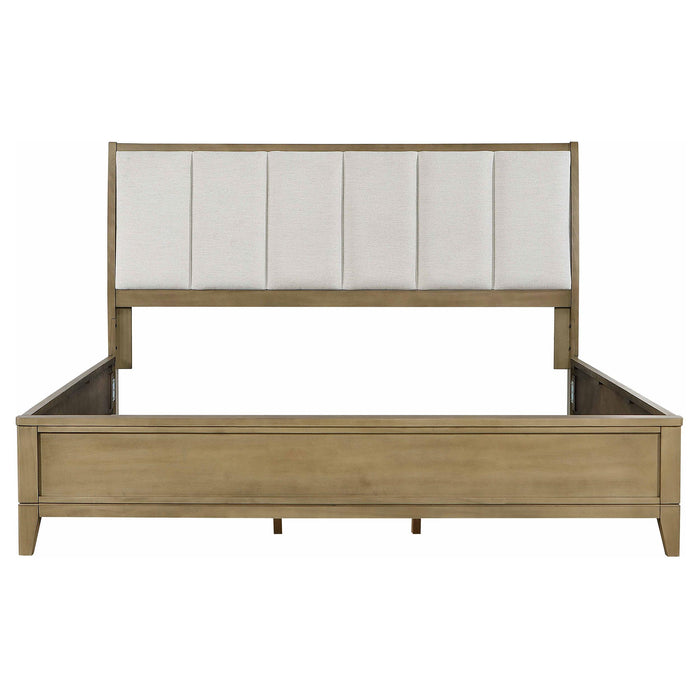 Granada Upholstered Eastern King Panel Bed Natural Pine